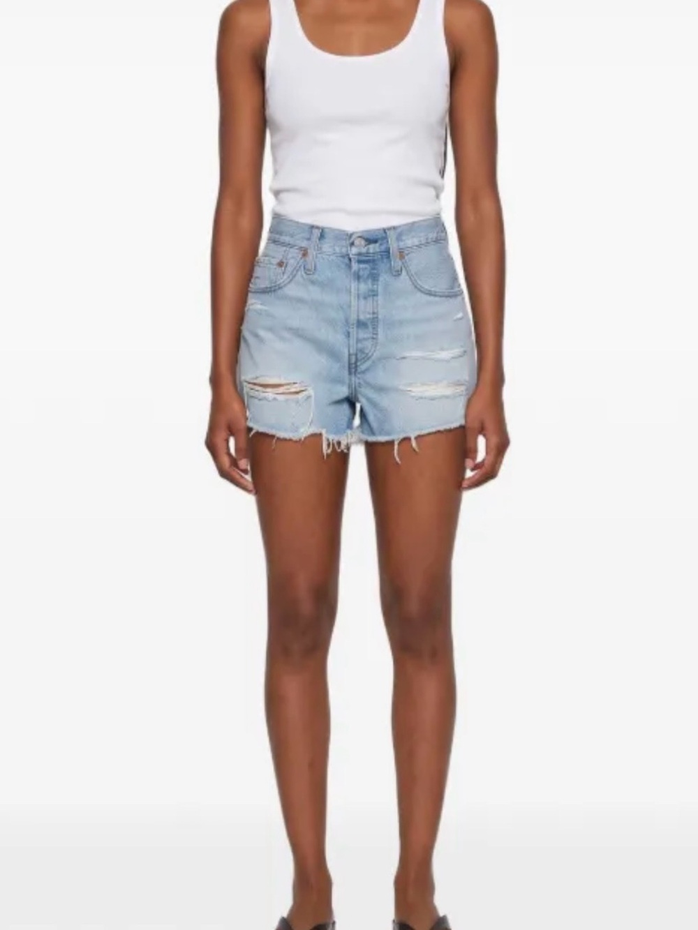 Levi's 501 Original Distressed Denim Shorts - Picture 2 of 6
